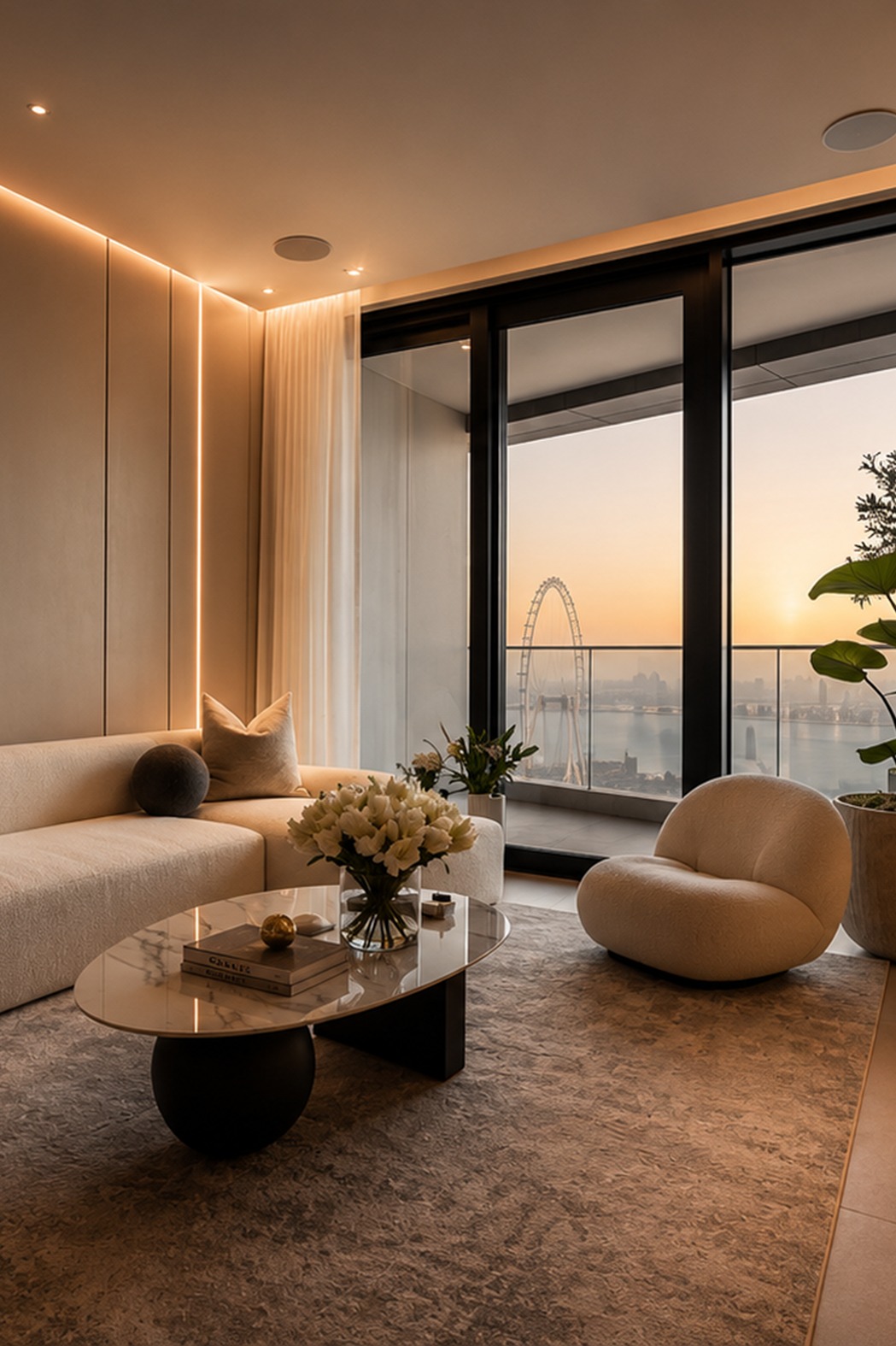 Contemporary luxury living space