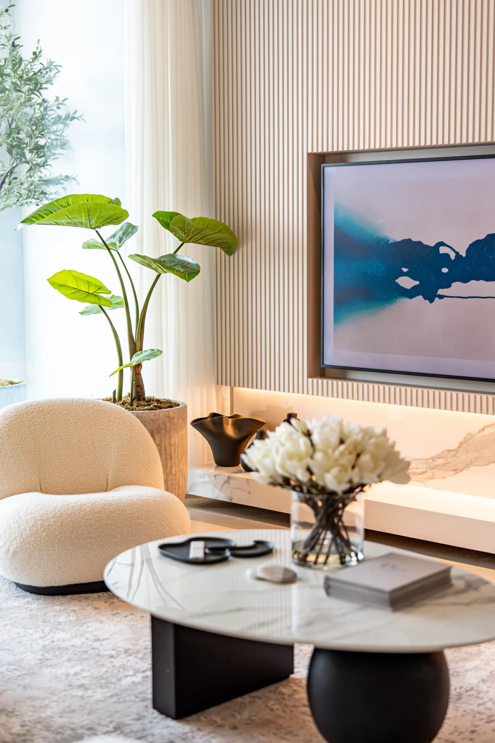 Contemporary living room detail
